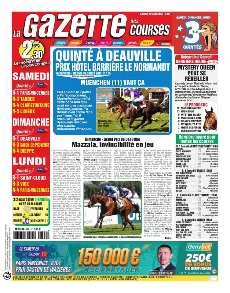 Couverture de l'édition du Samedi 29 août 2026